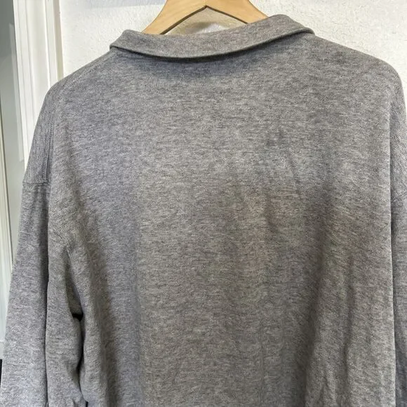 Polo Ralph Lauren Teddy Bear Estate-Rib Quarter Zip Pullover Heather Grey XXL